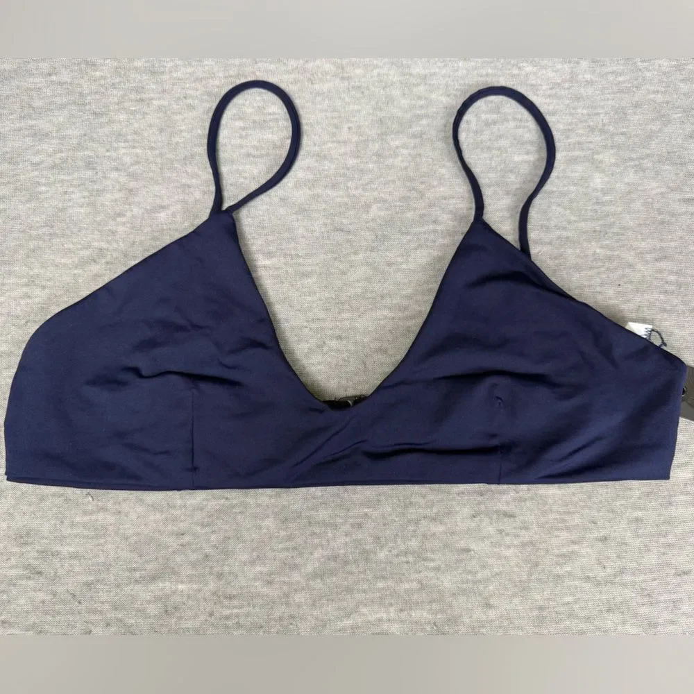 Tavik Nahla Triangle‎ Bikini Top Women's XL Evening Blue Stretch Beach Swimwear - Picture 3 of 6